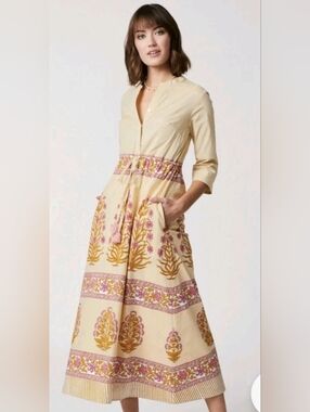 Spartina 449 Kennedy Shirt Dress - Pepper Hall Woodblock Floral Medium